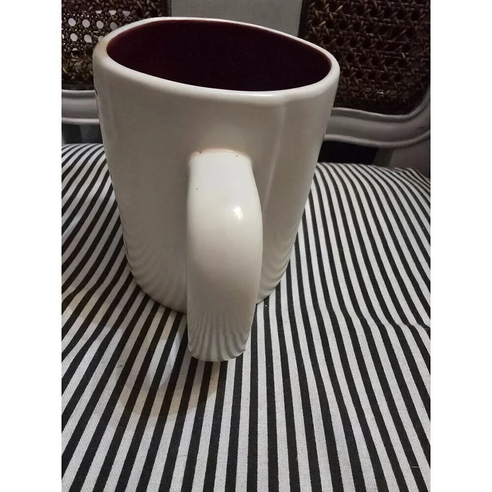NWT Rae Dunn Fall Apple Cider Coffee Mug White Brown Interior